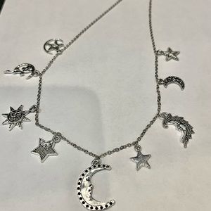 Beautiful silver celestial necklace